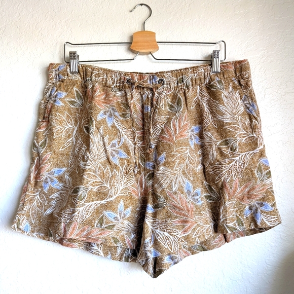 Cynthia Rowley Linen Shorts Women's US XL 💎 Beige & Iolite Blue - Picture 8 of 8